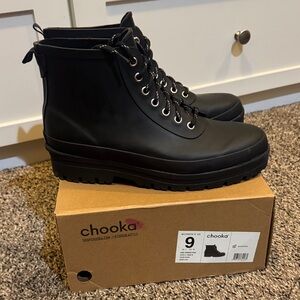 Chooka Matte Black Ankle Boots